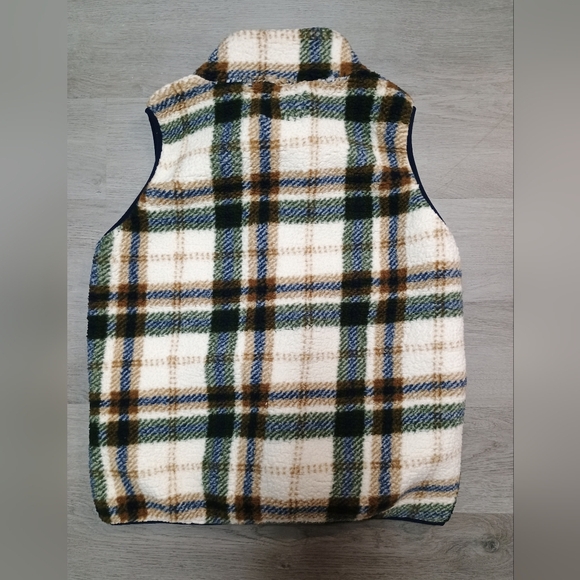 Marissa Olivia New York Sherpa plaid zip up vest size L - Picture 7 of 8
